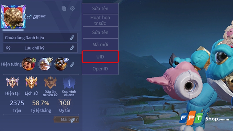 Xem ID người chơi trong hồ sơ Liên Quân Mobile